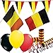 Produktbild 66-teiliges Dekoset * Belgien * für eine Länder-Party | mit Fahne + Flagge + Wimpelkette + Luftballons + Luftschlangen | Deko Dekoration Set Mottoparty EM WM Eurovision Song Contest Nation Feiertag