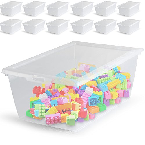 12x Aufbewahrungsbox Sammelbox Lagerbox Gerätebox Universalbox Stapelbox Schuhbox Set mit Deckel