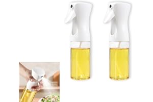 Quixotical 2 Stück Ölsprüher Weiß, 200 ML Speiseöl Sprühflasche, Multifunktional Olivenöl