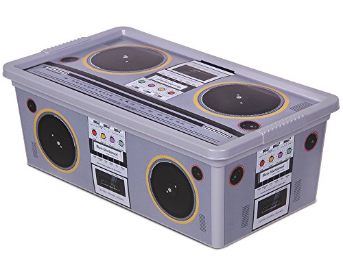 C Box XS Aufbewahrungsbox mit Deckel Retro Design Kassette Radio Technik 6 Liter - 2