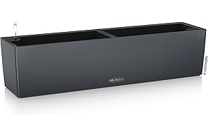 Lechuza 15683 - Kit completo maceta balconera, Gris pizarra, 79 x 19 x 19