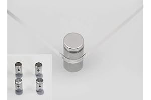 3DSCUBE Distanziali per targhe, F Block 12mm blocco del cappuccio con granetto, kit 4 pezzi, alluminio colore Chrome (cromato), blocca pannelli fino a sp. 10mm