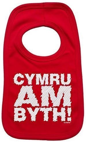 Fonfella CYMRU AM BYTH ! Baby Bib - Red