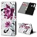 Produktbild Edauto A9 2018 Hülle Case für Samsung Galaxy A9 2018 Handyhülle Cover Lederhülle PU Leder Tasche Flipcase Schutzhülle Handytasche Ständer Magnet Geldbörse Bumper Portemonnaie Blume