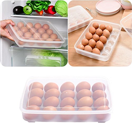 Clode® Eierbox Eieraufbewahrung Kühlschrank Transportbox für 20 Eier, Transparent, Maße 29.5 x 22.5 x 6cm (A)