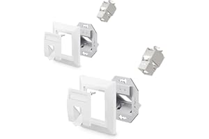 VCELINK 2x Keystone Netzwerkdose Unterputz CAT7/6A 1Fach, Lan Dose Keystone RJ45 Modul, STP Vollgeschirmt, RJ45 Ethernet Datendose DSL Patchkabel Verlegekabel