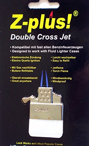 Z-Plus Double Twin Cross Jet Torch flame Replacement Insert For Petrol Lighters by z-plus