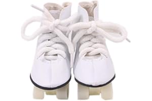 Aeromdale Doll Skates Doll Accessories Pulley Suitable for 18 Inch American 43cm Dolls DIY Girls Gift - White - 1 Pair
