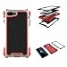 Produktbild iPhone 7 Plus Hülle ,CHIHENG Aluminium Bumper Kohlefaser Tri-proof Staubdicht, Kratzfeste und Stoßfest Handy Hülle für iPhone 7 Plus 5.5" Gold+Rot