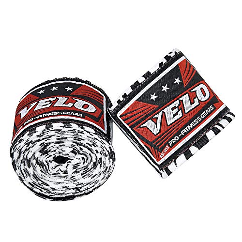 VELO - Vendas de Boxeo con puño Interior, Guantes de Muay Thai MMA Mexicano elástico de Cebra