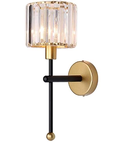 LOGT 2 stuks Kristallen Wandlamp Oplaadbare Snoerloze Wandlamp Dimbare Afstandsbediening Zonder Netaansluiting Wandverlichting Goudglas USB Opladen Bedlamp Wand Retro Lamp op batterijen,Goud
