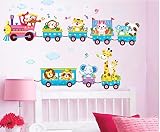Rainbow Fox Die Tiere Kunst Eis-Zug-Wand-Aufkleber für die Dekoration Kinderzimmer, Kinderzimmer, Baby, Boys & Girls Schlafzimmer (TC2039) - 4