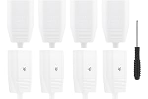 GLIROWY 8 Stücke Eurokupplung Flach, Euro Kupplung 230v Flach,Schuko Kupplung Flach, Eurostecker Flach für Schuko Stecker Flach(Weiß),Kupplung 230V, Geeignet für Tischlampen, Beleuchtungsgeräte.