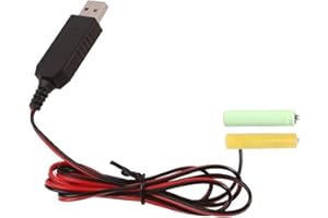 RENOPFECT Batería eliminato-r, Adaptador de batería, eliminadores de batería AA de 5 V a 3 V, convertidor de batería con Cable USB de 1 m, Adaptador de alimentación de batería, sustituye a Pilas AA/AAA para