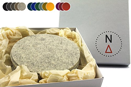 NordernArt Untersetzer rund 10cm für Gläser 6er Set, zum Schutz Ihrer Oberflächen, 100% natur Wollfilz, Getränke-Untersetzer für Wohnzimmer Bar Küche, edle Farbe wählbar (Marmor)