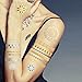 TAFLY Glitter Gold Transfer Temporary Tattoos Stickers 6 Sheeets