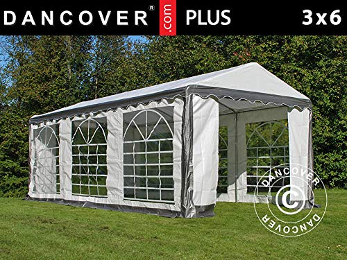 Preisvergleich Produktbild Dancover Partyzelt Pavillon Festzelt Plus 3x6m PE, Grau / Weiß