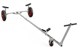 SUPROD Foldable Boat Trolley Launching Trolley Hand Trailer Inflatable Boat Trolley Boat Trailer TR350-L, PU, Ø 350 mm, black/red