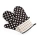Produktbild Handschuh Mikrowelle Grill Ofen Baumwolle Backtopf Mitts Kochen Hitzebeständige Küche, Gesteppte Baumwolle Set Mit 2 Fäustlinge (Color : Black and white waves)