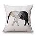 Produktbild SATOYERME europäischen Animal schwarz und weiß parsimonious Design Kissenbezug Dekorative Kissen Kissen Fall Fällen für Couch Home Sofa Dekorationen 45,7 x 45,7 cm, Elefant, 18x18inch