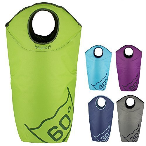 Tempracell Wäschekorb, Polyester, ca. 100 L Volumen, grün, 55 x 80 x27 cm