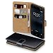 Produktbild Nokia 3 Case, Terrapin Handy Leder Brieftasche Case Hülle mit Standfunktion Kartenfächer für Nokia 3 Hülle Schwarz mit Hellbraun Interior