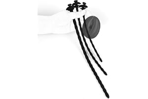 3 storlekar av extra långa mjuka hästögonstavar i svart med präglad texturdesign-RDLMA01 (3-Pcs Set)