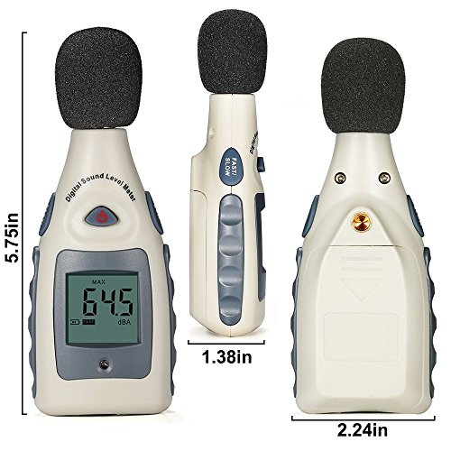 GrandBeing®LCD Tragbar Digital Sound Level Meter Schallpegelmesser 30dBA~130dBA mit eine 9V batterie (Schallpegelmesser) - 3
