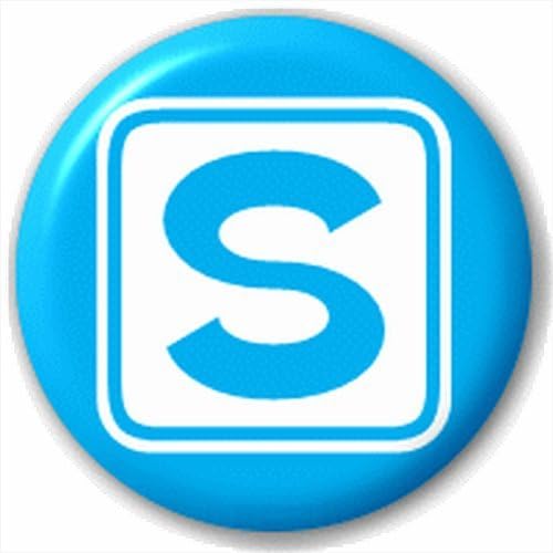 Small 25mm Lapel Pin Button Badge Novelty Letter Initial S - Block