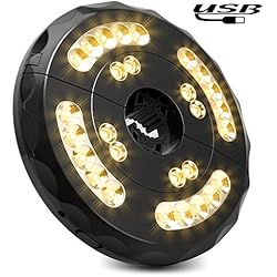 Lampes Pour Parasol, 28 LED Lumière de Parasol, Lampe Patio Extérieure avec 2 Modes de Luminosité, éclairage Parasol Rechargeable Pour Terrasse, Jardin, Grand Parapluie (Lumière Chaude)