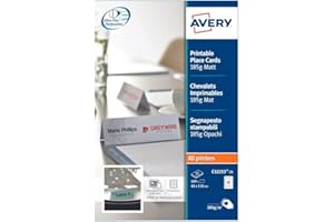 Avery karty miejsca do drukowania, dwustronne mikroperforowane, wszystkie drukarki, 110 x 40 mm, 4 karty na arkuszu, 100 kart w opakowaniu - 185 g/m², białe