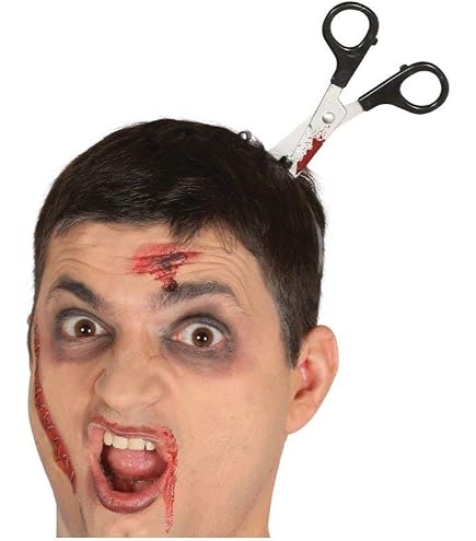 Serre-tête Halloween Seringue Sanglante Dans La Tête - Accessoire Zombie Effrayant, Déguisement Horreur, Farce Et Fête