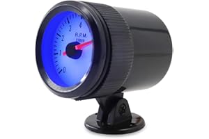 Mulcort Contagiri Tachimetro con supporto nero Cup per auto da 2 '' 52 mm 0-8000 RPM Luce LED blu
