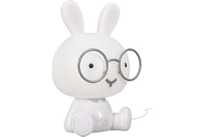 HOME DECO KIDS - La11042 - Lampe de Chevet LED Forme Lapin pour Enfant, Veilleuse, Decoration Chambre Bebe, Rechargeable USB, Bouton Tactile, Plusieurs Intensités Lumineuses