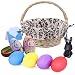 Produktbild HomeMall Osterkorb mit 4PCS bunt bemalten Ostereier Deko + 2PCS Süßigkeiten Aufbewahrungsei +1PCS Osterhasen