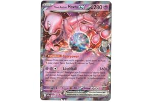 BB-Toy-Trades kompatibel für Pokemon Team Rockets Mewtu ex SVP205 Karmesin & Purpur Ewige Rivalen Black Star Promo Karte - DEUTSCH - Einzelkarte Fullart Holo + Toploader