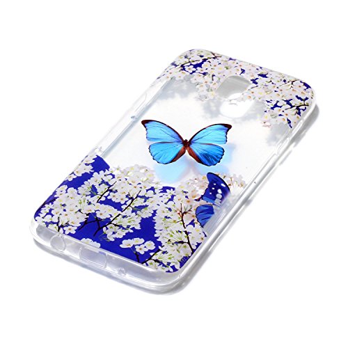 Linvei Samsung Galaxy J5 2017 SM-J530  Versione Europea  Funda  Ultra Thin  Transparente TPU Silicona case  Choque Absorci  n  Anti-Ara  azos  - mariposa azul