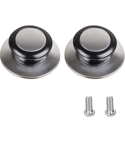 2 Manopole Per Coperchi Pentole In Acciaio Inox Con Viti - Ricambio Universale Per Fori Da 6 A 10 Mm