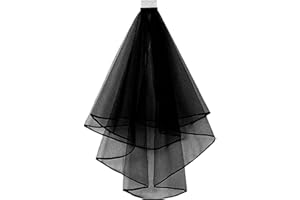 CICILIAYA Velo de novia, velo corto de tul con peine, tul, boda, velo corto de cinta, velo de novia para despedida de soltera, boda, velo de gallina