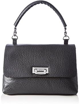 Tosca Blu Damen Urban Grit Henkeltasche, Schwarz (Black), 18x19x34 cm