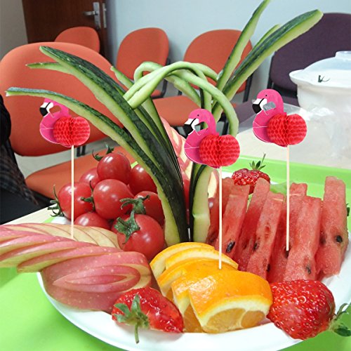 OUNONA 20 Stück Flamingo Cupcake Topper Deko Picker - 8