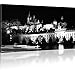 Produktbild Kunstlab Wandbilder Prag bei Nacht Kunstdruck Stadt Bild auf Leinwand Architektur Landschaft Schloss Leinwandbild - 120x70 cm 1-Teilig: Schwarz-weiss