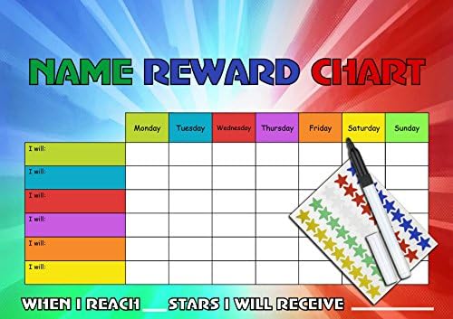 Personalised Children's Reusable Reward Chart, Includes Stickers &amp; Pen