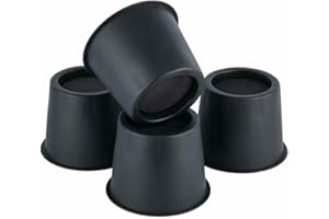 tonchean Bed Risers 4 inch Round Furniture Riser Heavy Duty Sofa Desk Table Chair Leg Lifter Elevator Black (4Pcs)