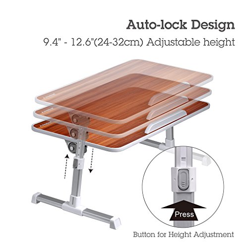 [2 Jahre Garantie] Avantree Verstellbarer Bett Tablett Laptop Betttisch, Tragbarer Laptoptisch Laptopständer, Klappbarer Sofa Frühstücks Tisch Notebooktisch Bücherständer – Minitable - 2