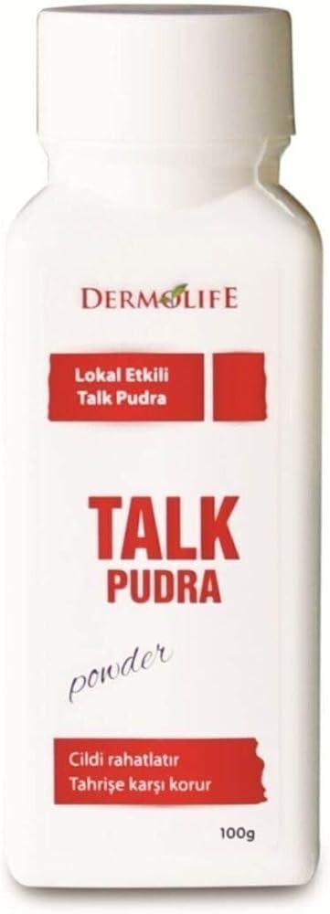 Dermolife Pudra 100 gr - Talc - Tüm Cilt Tipleri - Poresi Daraltır ve Yağ Üretimini Azaltır