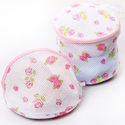 Women Underwear Bra Washing Aid Laundry Saver Lingerie Mesh Wash Basket Bag Cylinder White