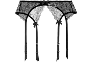 Najiny Cinturón De Liguero Malla Mujer Cintura Alta Conjunto Liguero para Medias Y Lencería Sexy con Tirantes Clips De Metal