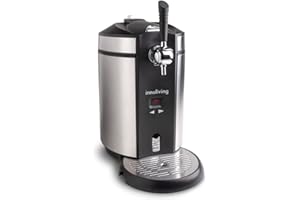 Spillatore per Birra Termoelettrico ad Acqua Innoliving INN-858 | Raffreddamento Regolabile LED da 2°C a 12°C | Rubinetto in Acciaio Inossidabile | Design Elegante e Solido | Per Fusti da 5 Litri