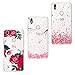 Produktbild Reshias BQ Aquaris X/X PRO Hülle 3PC Schöne Blume Weichem Silikon [Scratch-Resistant] Clear Bumper Handy Tasche Telefon Etui TPU Schale für BQ Aquaris X/X PRO mit EIN Einhorn Schlüsselanhänger